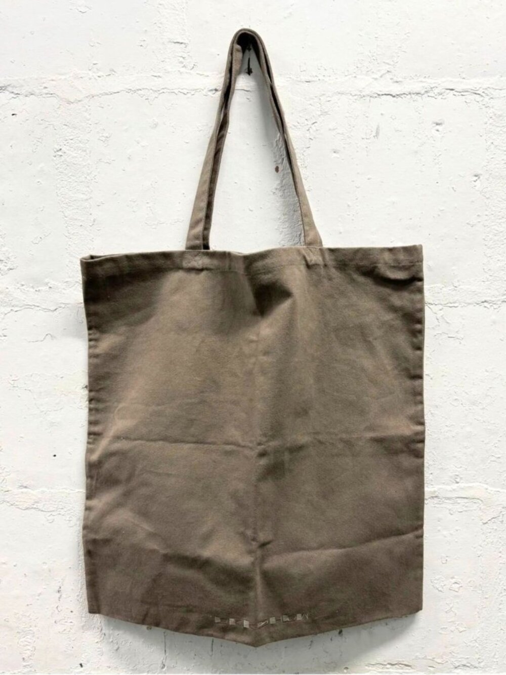 RICK OWENS DRKSHDW DUST GREY COTTON SHOPPER TOTE BAG